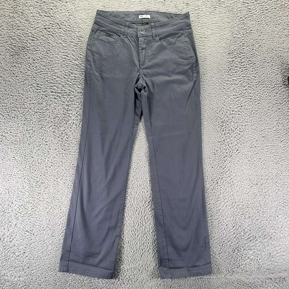 Lee Slender Secret Jeans Women's 6 Gray Cotton Denim Straight Workwear Stretch